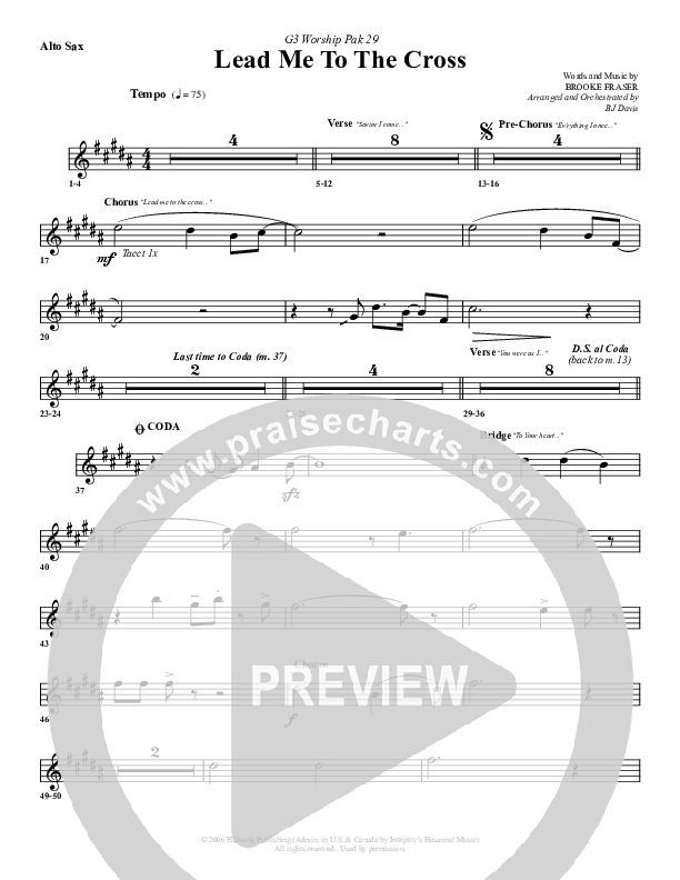 Lead Me To The Cross Alto Sax (G3 Worship)