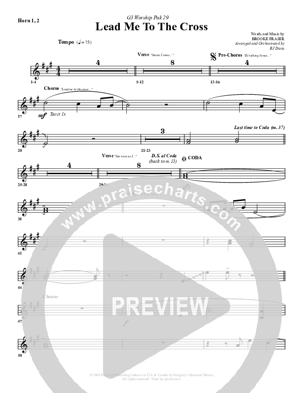 Lead Me To The Cross French Horn 1/2 (G3 Worship)