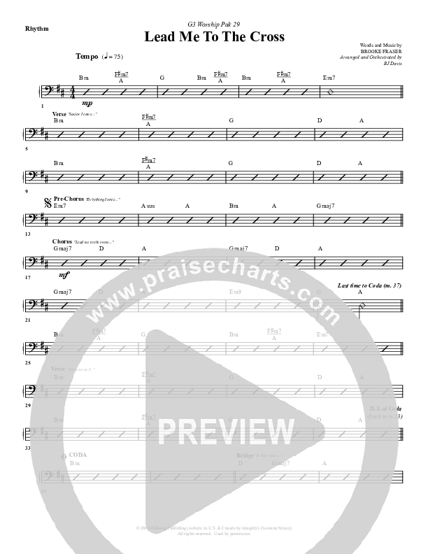 Lead Me To The Cross Rhythm Chart (G3 Worship)