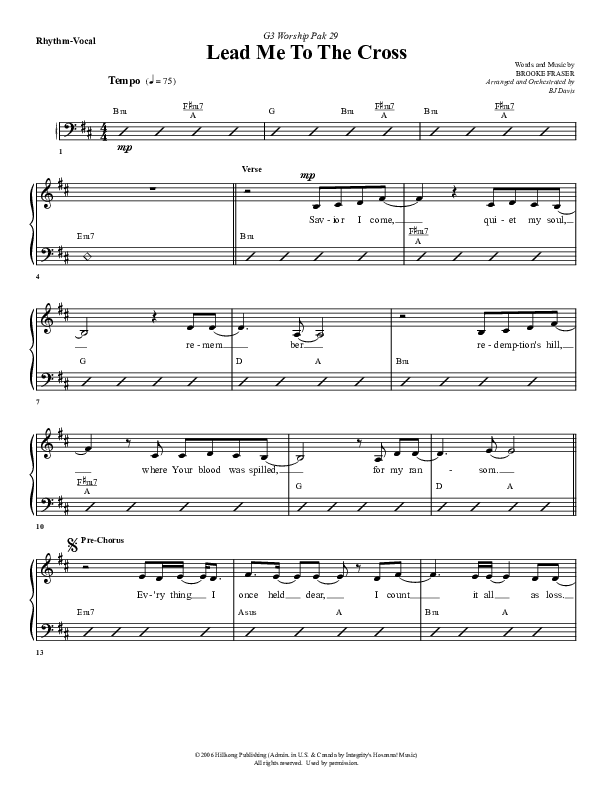 Lead Me To The Cross Rhythm/Vocal (G3 Worship)