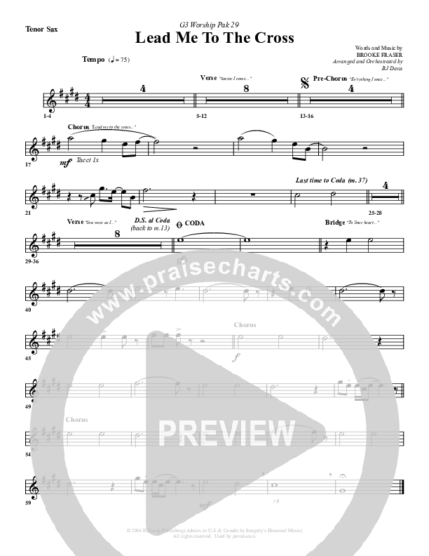 Lead Me To The Cross Tenor Sax 2 (G3 Worship)