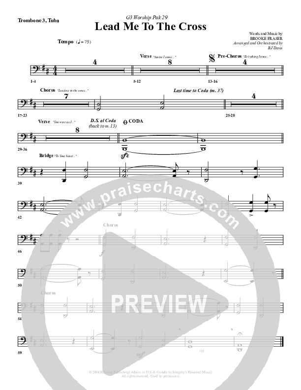 Lead Me To The Cross Trombone 3/Tuba (G3 Worship)