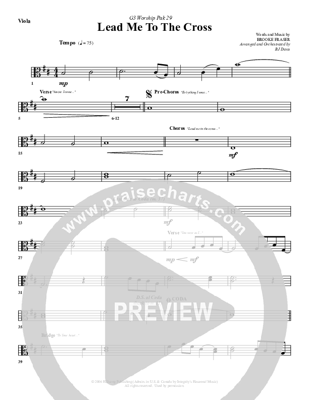 Lead Me To The Cross Viola (G3 Worship)