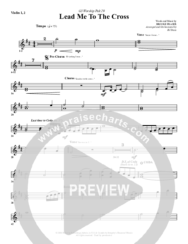 Lead Me To The Cross Violin 1/2 (G3 Worship)