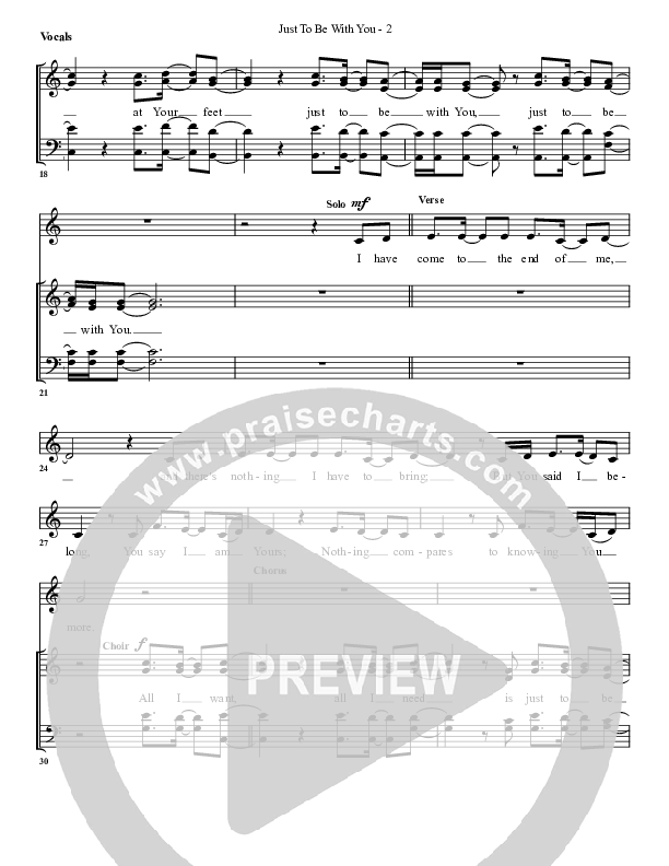 Just To Be With You Choir Sheet (G3 Worship)