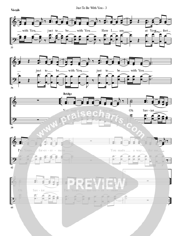 Just To Be With You Choir Sheet (G3 Worship)