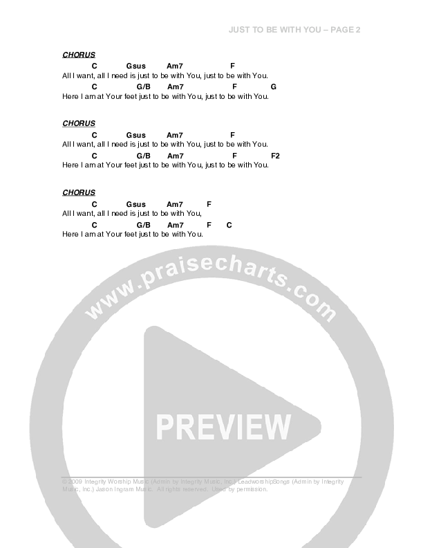 Just To Be With You Chord Chart (G3 Worship)
