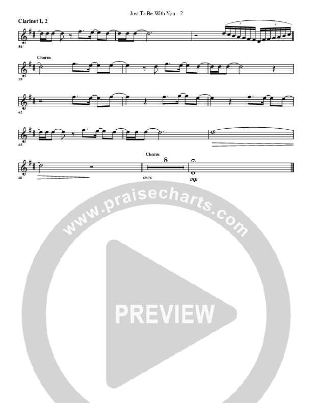Just To Be With You Clarinet 1/2 (G3 Worship)