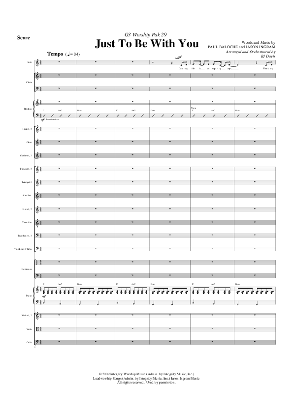 Just To Be With You Orchestration (G3 Worship)