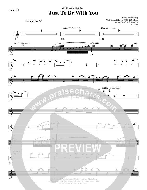 Just To Be With You Flute 1/2 (G3 Worship)