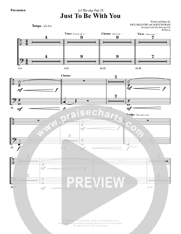 Just To Be With You Percussion (G3 Worship)