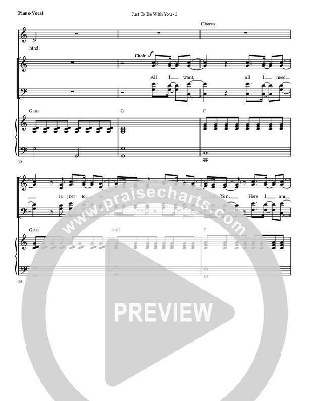 Just To Be With You Piano/Vocal (G3 Worship)