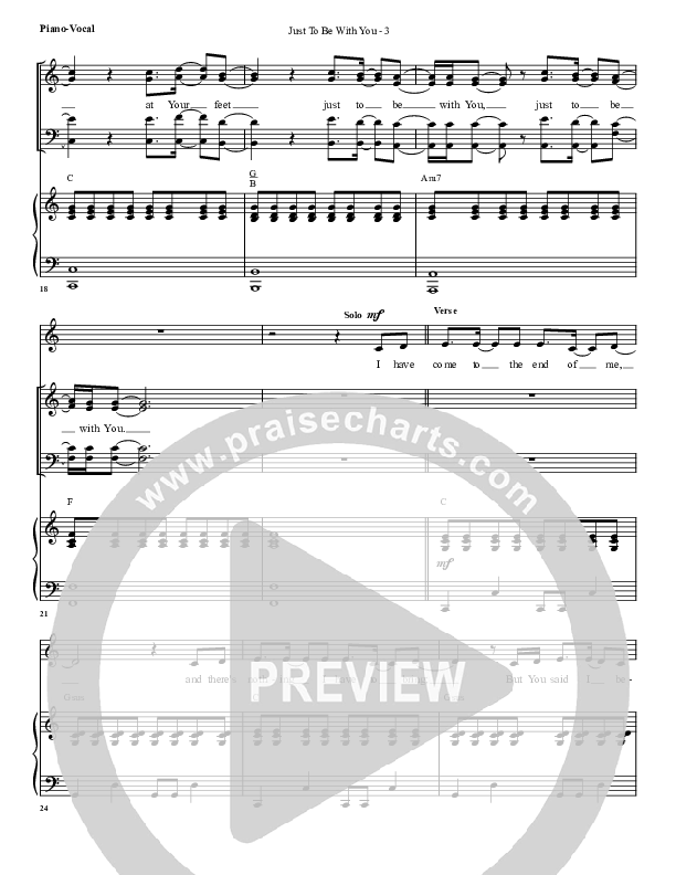 Just To Be With You Piano/Vocal (G3 Worship)