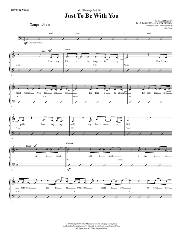 Just To Be With You Rhythm/Vocal (G3 Worship)