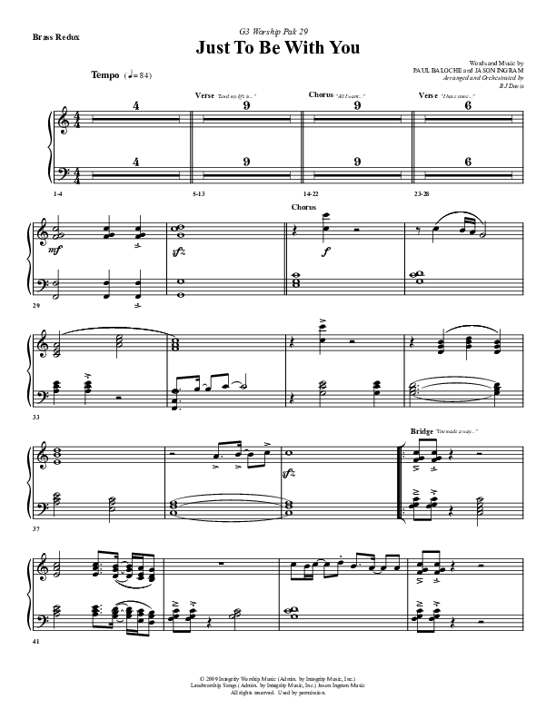 Just To Be With You Synth Brass (G3 Worship)