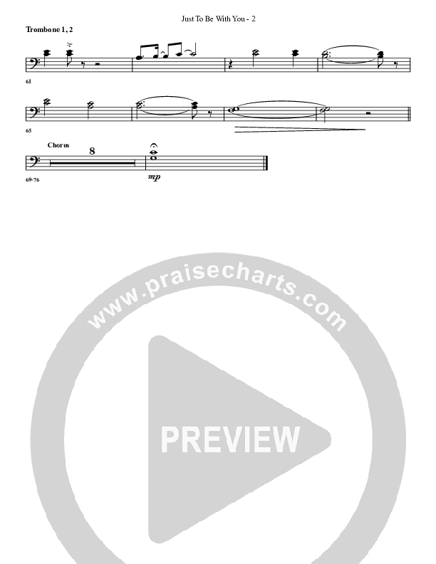 Just To Be With You Trombone 1/2 (G3 Worship)