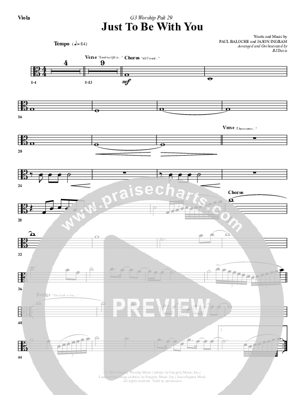 Just To Be With You Viola (G3 Worship)