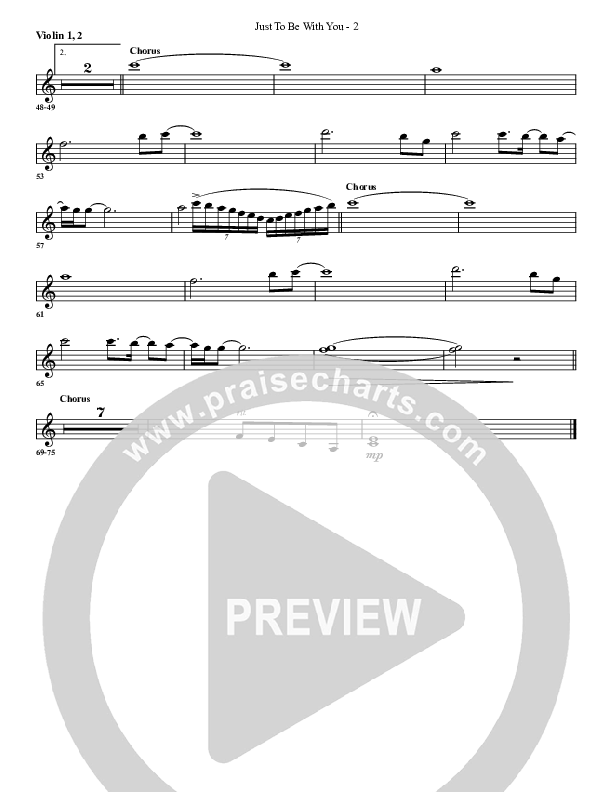 Just To Be With You Violin 1/2 (G3 Worship)