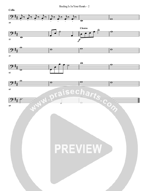 Healing Is In Your Hands Cello (G3 Worship)