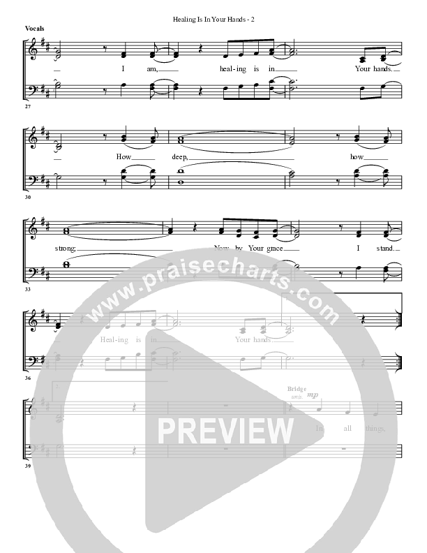 Healing Is In Your Hands Choir Sheet (G3 Worship)