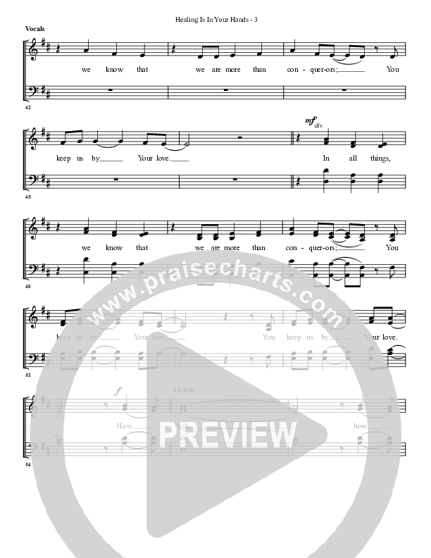 Healing Is In Your Hands Choir Sheet (G3 Worship)