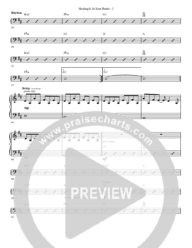 Healing Is In Your Hands Rhythm Chart (G3 Worship)