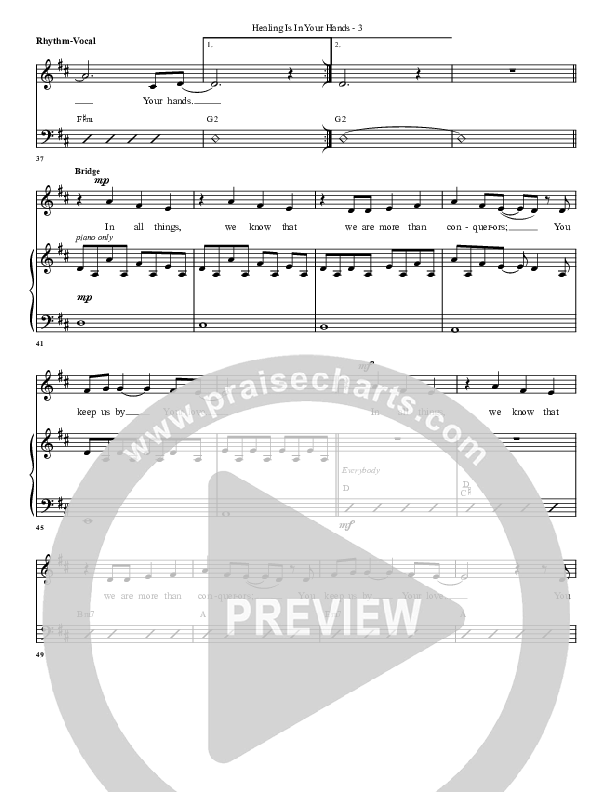 Healing Is In Your Hands Rhythm/Vocal (G3 Worship)