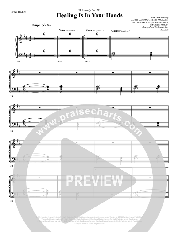 Healing Is In Your Hands Synth Brass (G3 Worship)