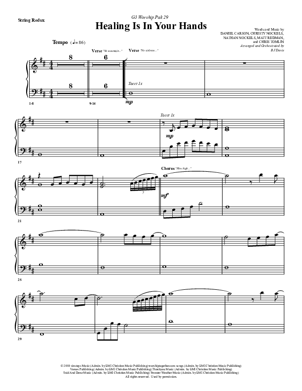 Healing Is In Your Hands Synth Strings (G3 Worship)