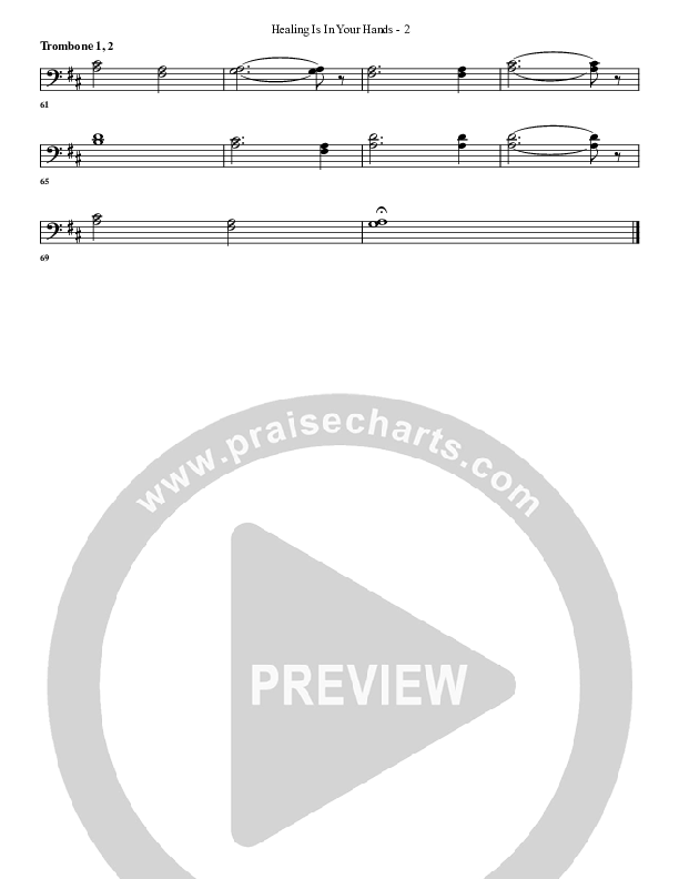 Healing Is In Your Hands Trombone 1/2 (G3 Worship)