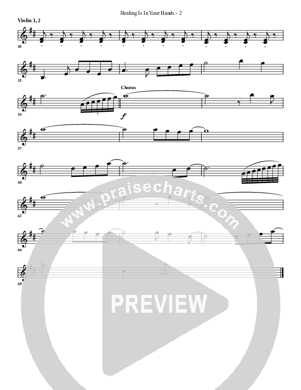 Healing Is In Your Hands Violin 1/2 (G3 Worship)