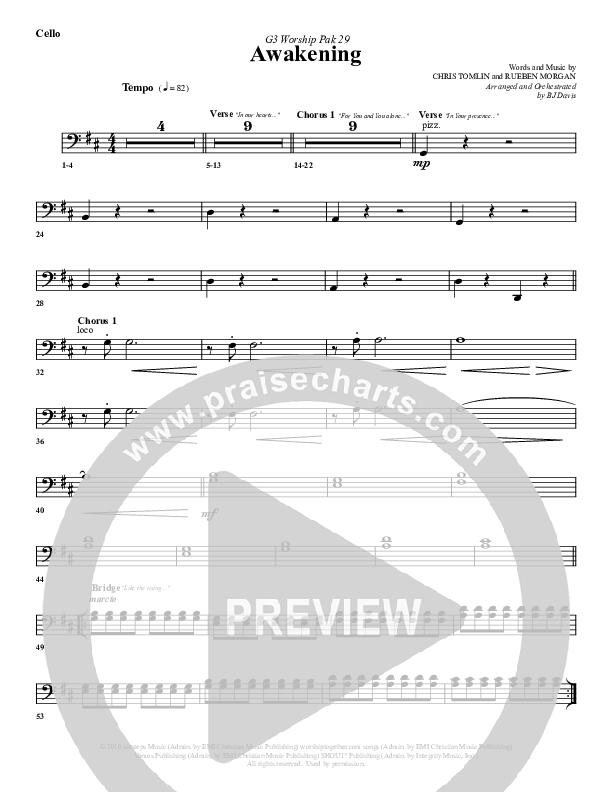 Awakening Cello (G3 Worship)