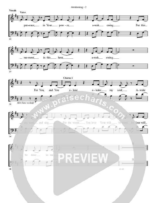 Awakening Choir Sheet (G3 Worship)