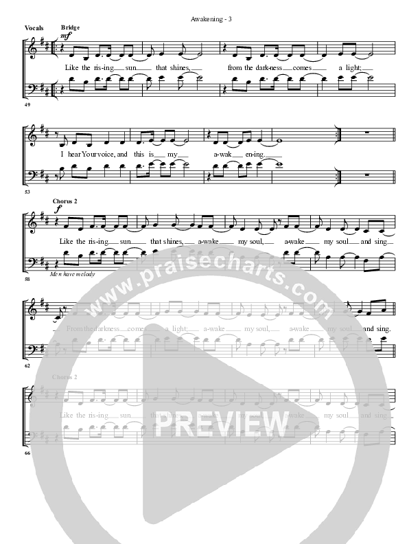 Awakening Choir Sheet (G3 Worship)