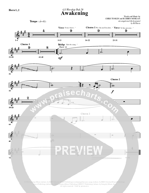 Awakening French Horn 1/2 (G3 Worship)