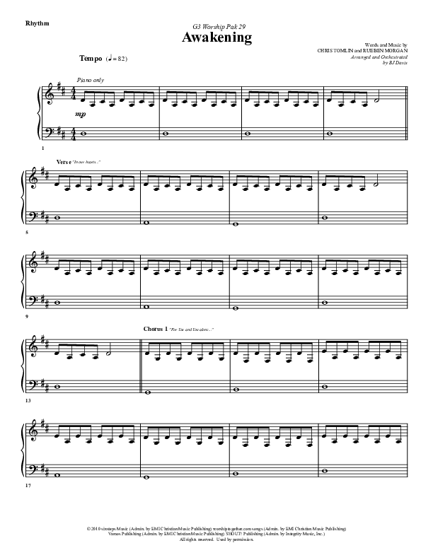 Awakening Rhythm Chart (G3 Worship)