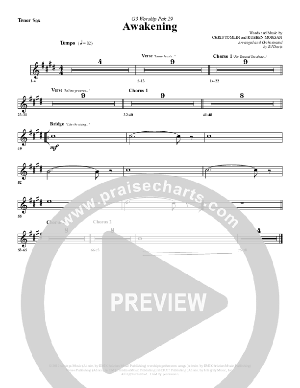 Awakening Tenor Sax 2 (G3 Worship)