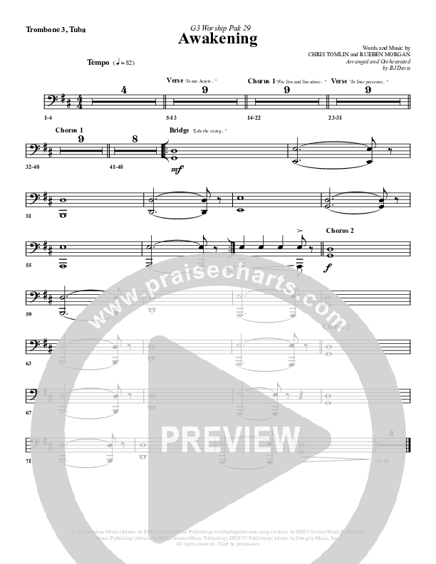 Awakening Trombone 3/Tuba (G3 Worship)