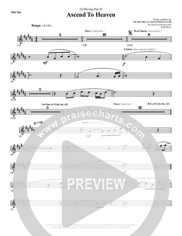 Ascend To Heaven Alto Sax (G3 Worship)
