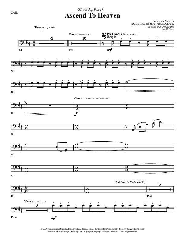 Ascend To Heaven Cello (G3 Worship)