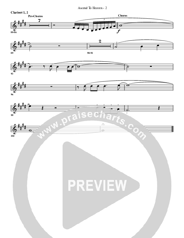 Ascend To Heaven Clarinet 1/2 (G3 Worship)