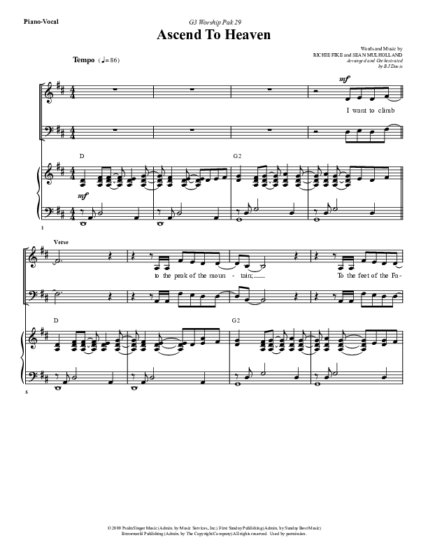 Ascend To Heaven Piano/Vocal & Lead (G3 Worship)
