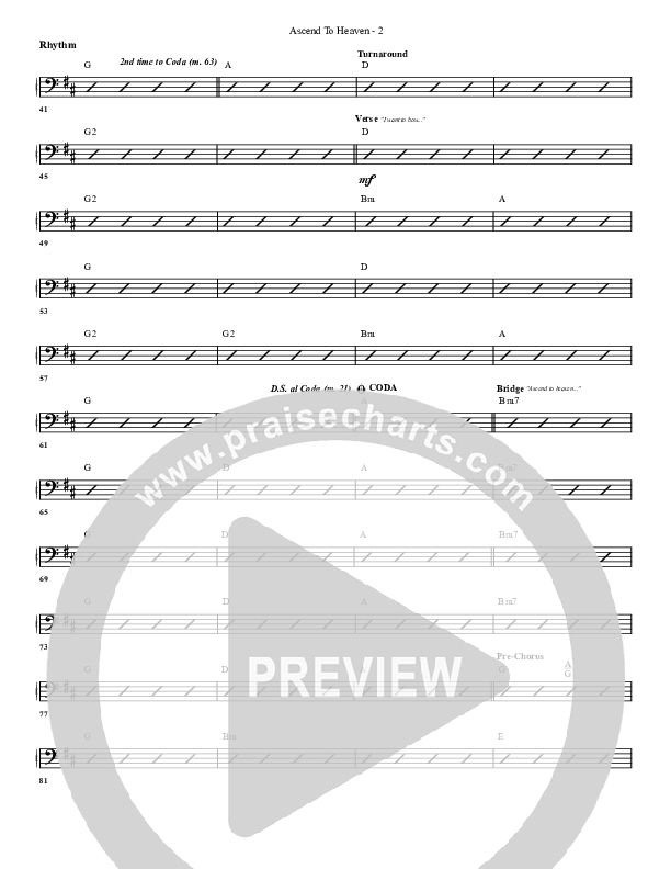 Ascend To Heaven Rhythm Chart (G3 Worship)