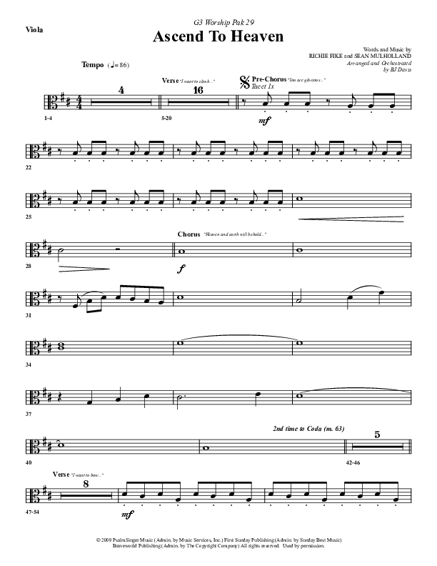 Ascend To Heaven Viola (G3 Worship)