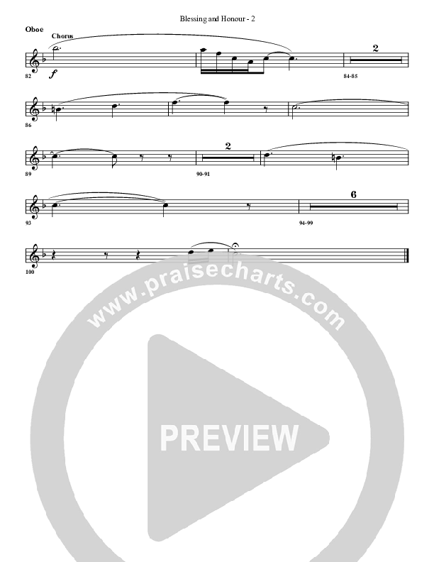 Blessing And Honour Oboe (G3 Worship)