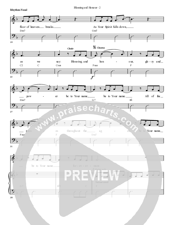Blessing And Honour Rhythm/Vocal (G3 Worship)