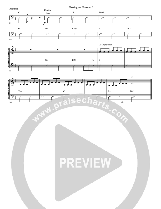 Blessing And Honour Rhythm Chart (G3 Worship)