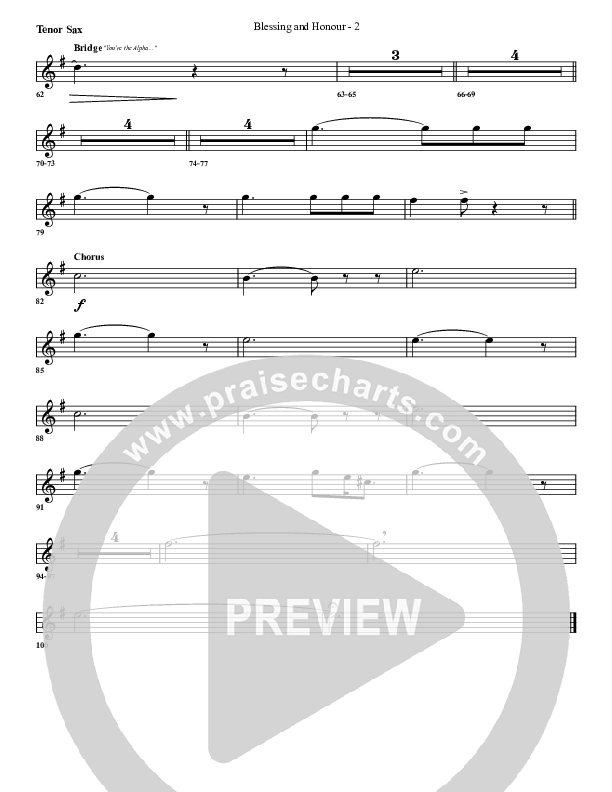 Blessing And Honour Tenor Sax 2 (G3 Worship)