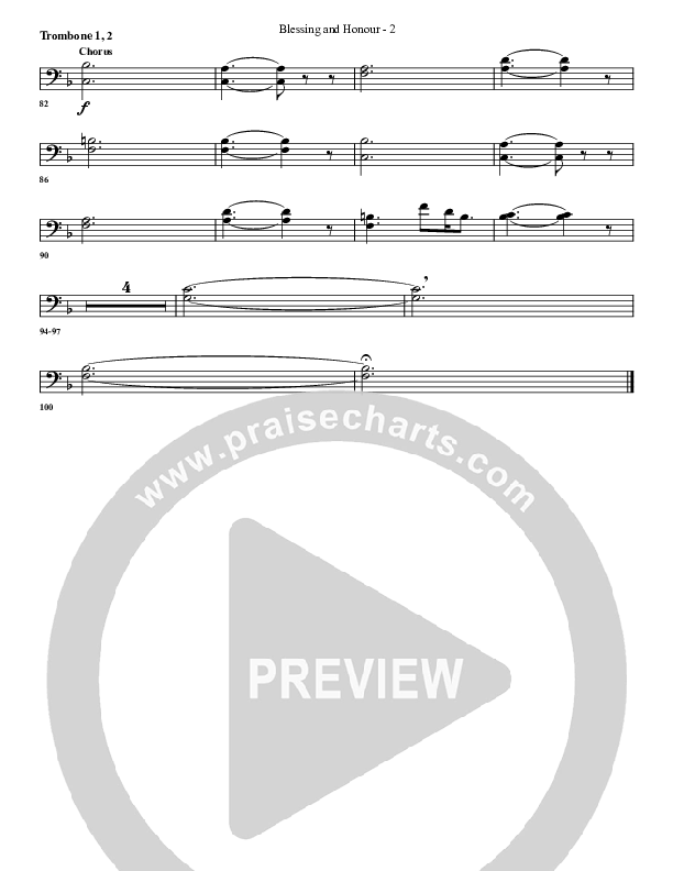 Blessing And Honour Trombone 1/2 (G3 Worship)