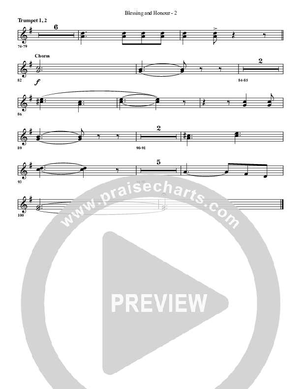 Blessing And Honour Trumpet 1,2 (G3 Worship)